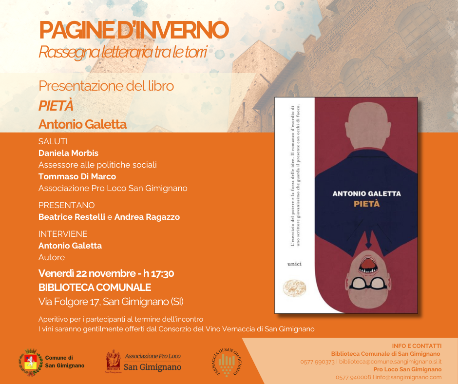 Pagine d'inverno: presentazione del libro "Pietà" di Antonio Galetta